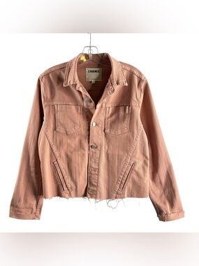 L'AGENCE Dusty Pink Denim Trucker Jean Jacket $345